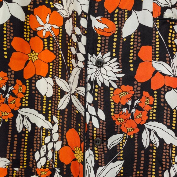 Prada 2018 Orange Silk Hawaiian Print Bowling Shirt - Picture 9 of 15